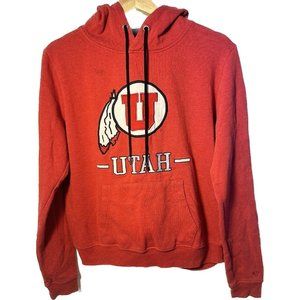 Colosseum Hoodie Womens Medium Red Utah Utes Stitched Logos Sporty Collegiate